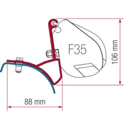 Fiamma Adapter F35 Für Renault Traffic / Opel Viano