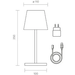 Sigor Akku-Tischleuchte Nuindie Mini 250 Mm, Anthrazit -Campingausrüstung 19881680 5
