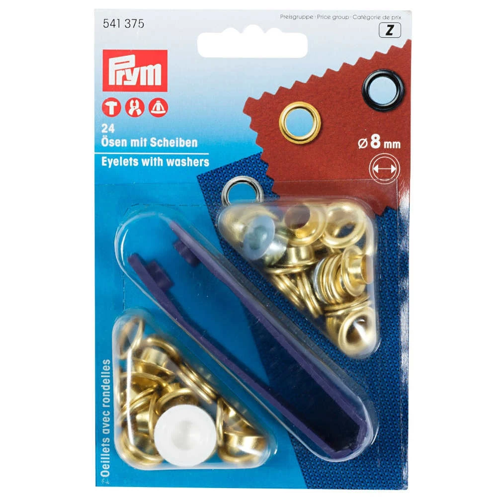 Prym Ösen Mit Scheiben 8 Mm, 24 Stück 1 Prym Ösen Mit Scheiben 8 Mm, 24 Stück