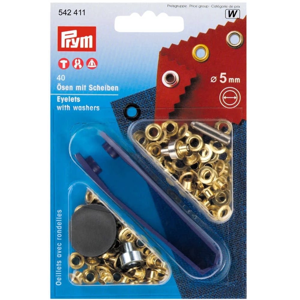 Prym Ösen Mit Scheiben 5 Mm, 40 Stück 1 Prym Ösen Mit Scheiben 5 Mm, 40 Stück