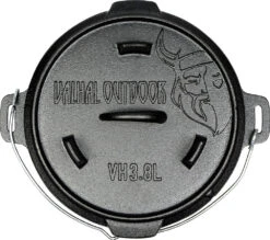 Valhal Outdoor Feuertopf Dutch Oven Gusseisen, Flacher Boden, 3,8 L -Campingausrüstung 9957813 1