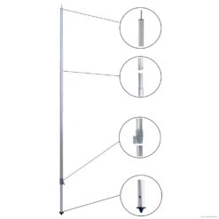 DWT Aufstellstange Alu 25 X 1 Mm Mit GripStop, 165-250 Cm