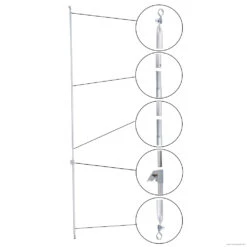 DWT Veranda-/ Dachauflagestange Alu 25 X 1 Mm 2 Schellen U. Gripstop, 280-360 Cm