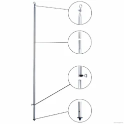Alu Orkanstütze Mit Bodenspitze 170-260 Cm