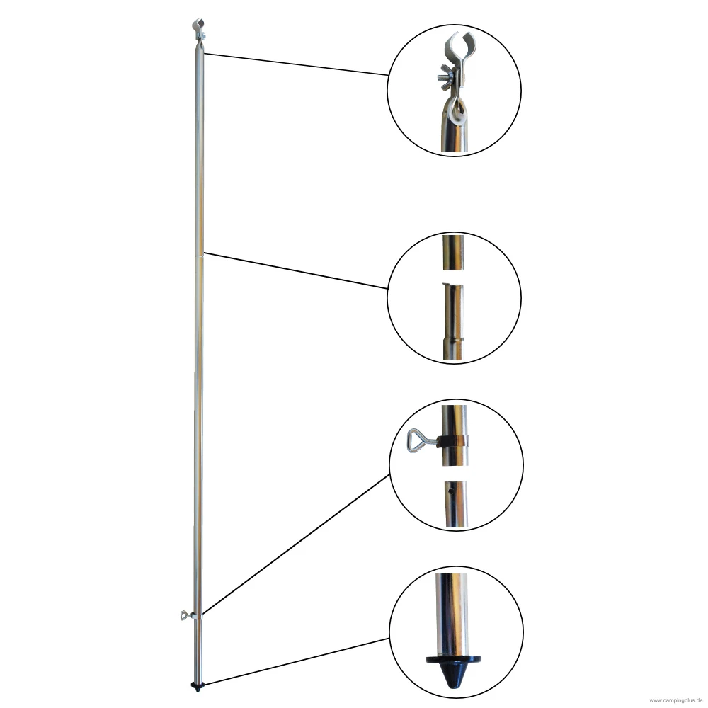 Stahl Orkanstütze Mit Bodenspitze 165-260 Cm 1 Stahl Orkanstütze Mit Bodenspitze 165-260 Cm